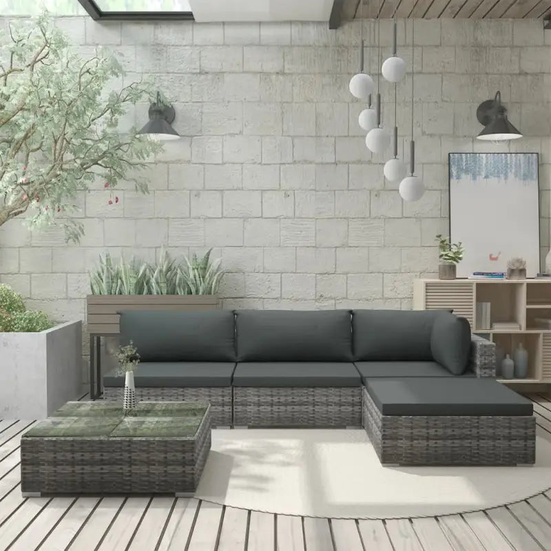 Tuinsets met levering bevat voor binnen en buiten gebruik - Grijs - Tuinsets