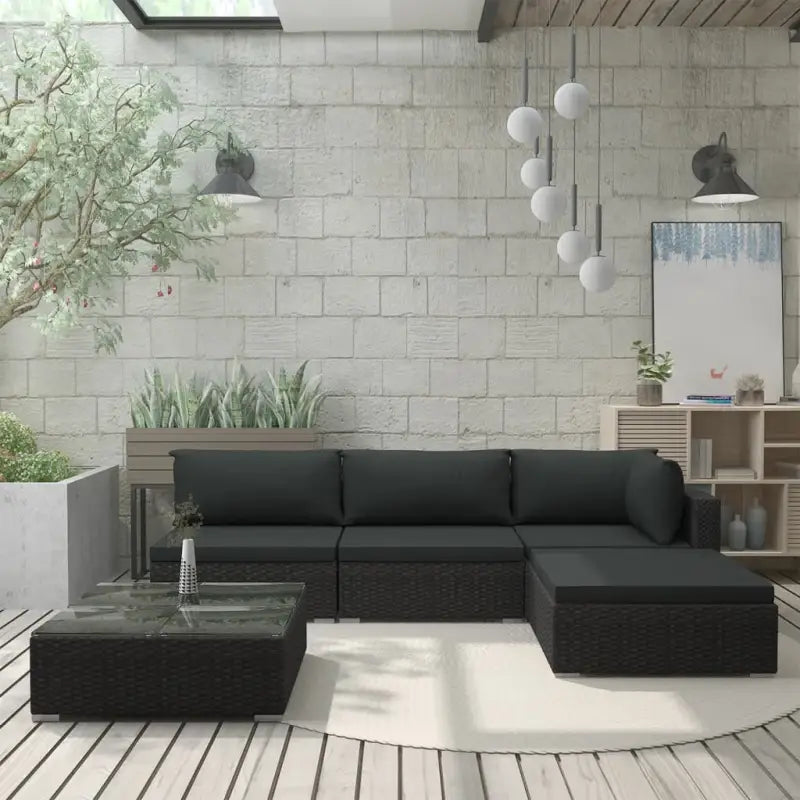 Tuinsets met levering bevat voor binnen en buiten gebruik - Zwart - Tuinsets