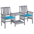 Tuinsets met massief acaciahout voor een rustieke terrasstijl - Blauw - Tuinsets