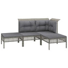 Tuinsets met poly rattan en breedte zitting voor comfortabele buitenruimte - 4x hoek + 4x midden + 3x voetensteun