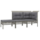 Tuinsets met poly rattan en breedte zitting voor comfortabele buitenruimte - 4x hoek + 4x midden + 3x voetensteun