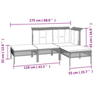 Tuinsets met poly rattan en breedte zitting voor comfortabele buitenruimte - 4x hoek + 4x midden + 3x voetensteun