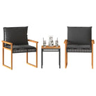 Tuinsets met poly rattan en comfortabele zitervaring in natuurlijke afwerking - Zwart - Tuinsets