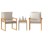 Tuinsets met poly rattan en comfortabele zitervaring in natuurlijke afwerking - Gemengd beige - Tuinsets