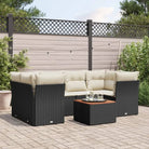Tuinsets met poly rattan en gepoedercoat staal voor buitenplezier - Zwart en crème - Tuinsets