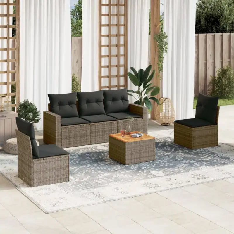 Tuinsets met poly rattan en gepoedercoat staal voor buitenplezier - Grijs - Tuinsets