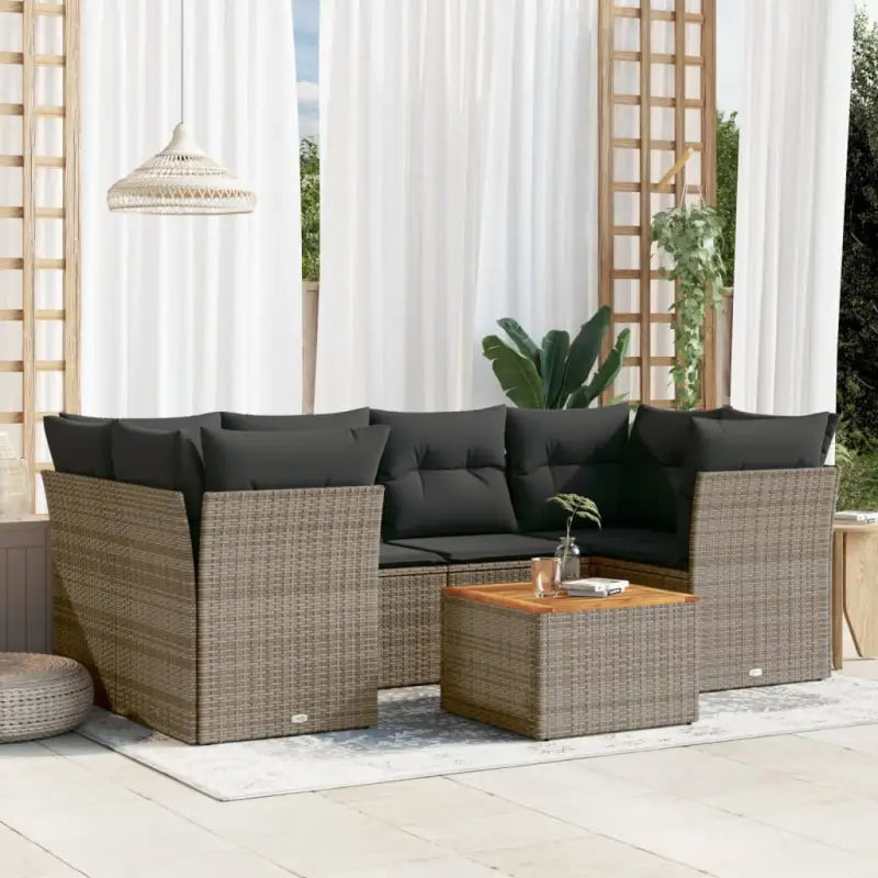 Tuinsets met poly rattan en gepoedercoat staal voor buitenplezier - Grijs - Tuinsets