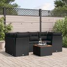 Tuinsets met poly rattan en gepoedercoat staal voor buitenplezier - Zwart - Tuinsets