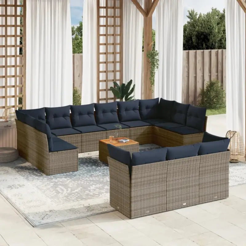 Tuinsets met poly rattan en gepoedercoat staal voor buitenplezier - Grijs - Tuinsets