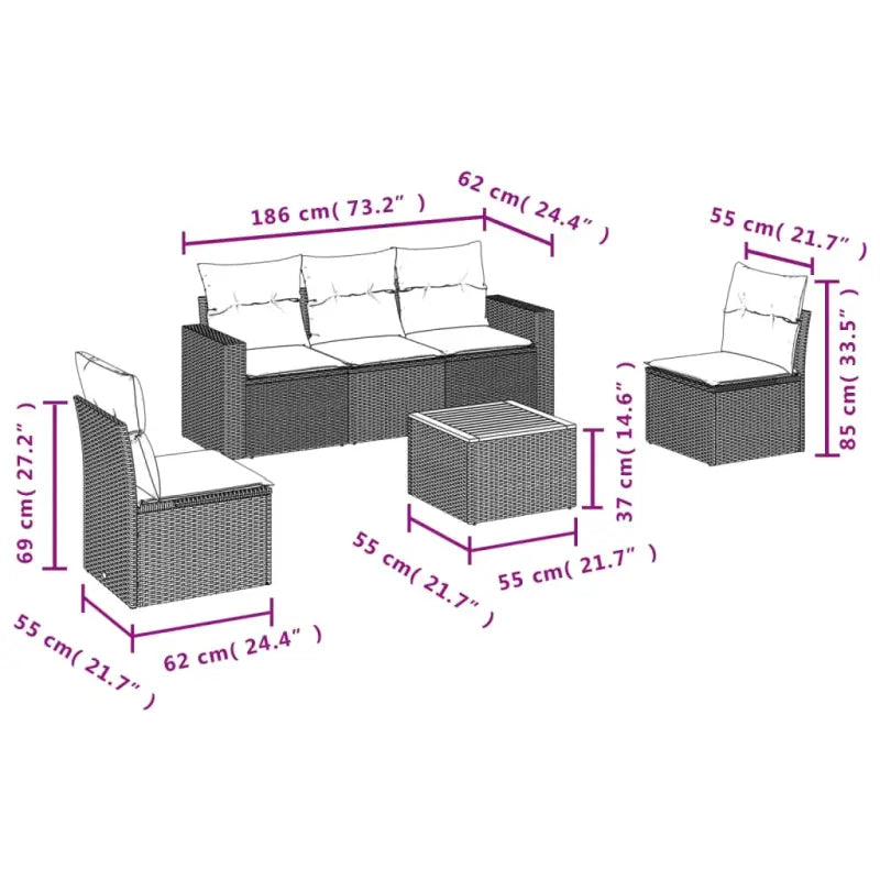 Tuinsets met poly rattan en gepoedercoat staal voor buitenplezier - Tuinsets