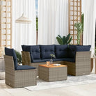 Tuinsets met poly rattan en gepoedercoat staal voor comfortabel buitenplezier - Grijs / Tafel + hoek + 2x midden