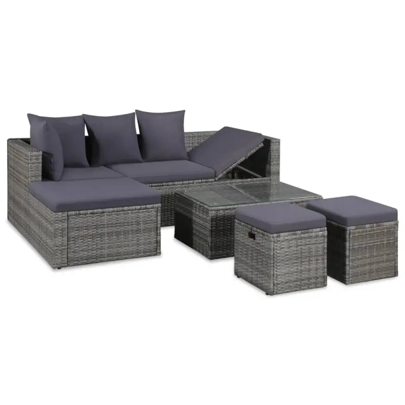 Tuinsets met stalen frame voor moderne elegantie levering bevat - Grijs - Tuinsets