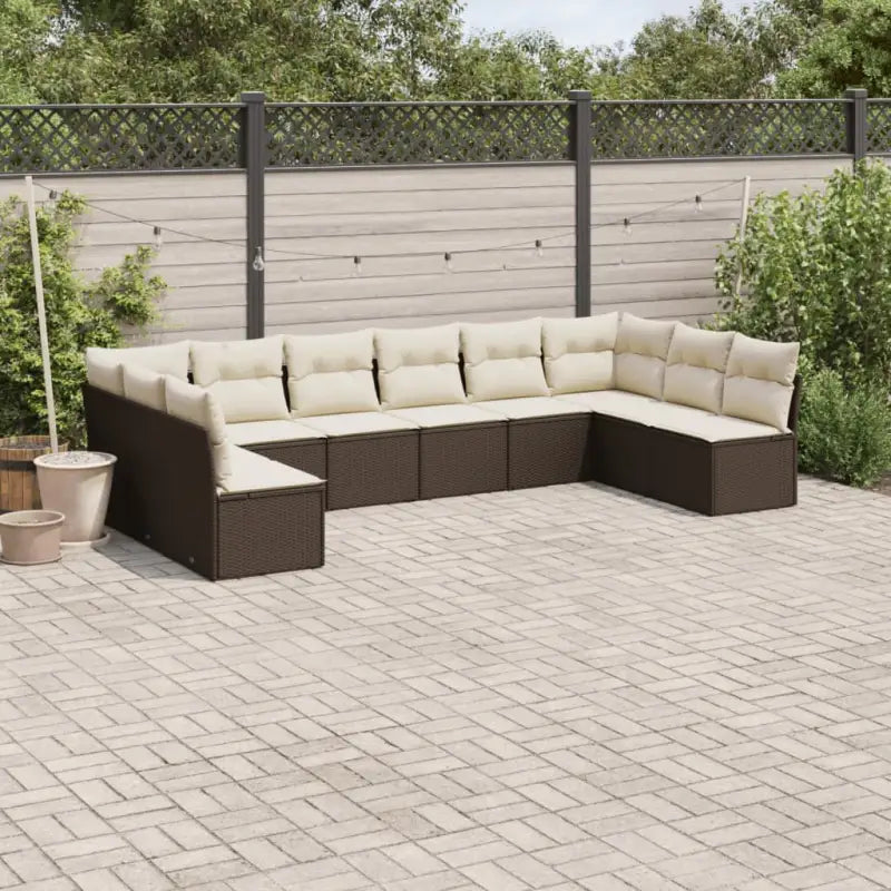 Tuinsets met waterdichte tas en zwart gepoedercoat staal - Bruin en crème / Zonder tafel - Tuinsets
