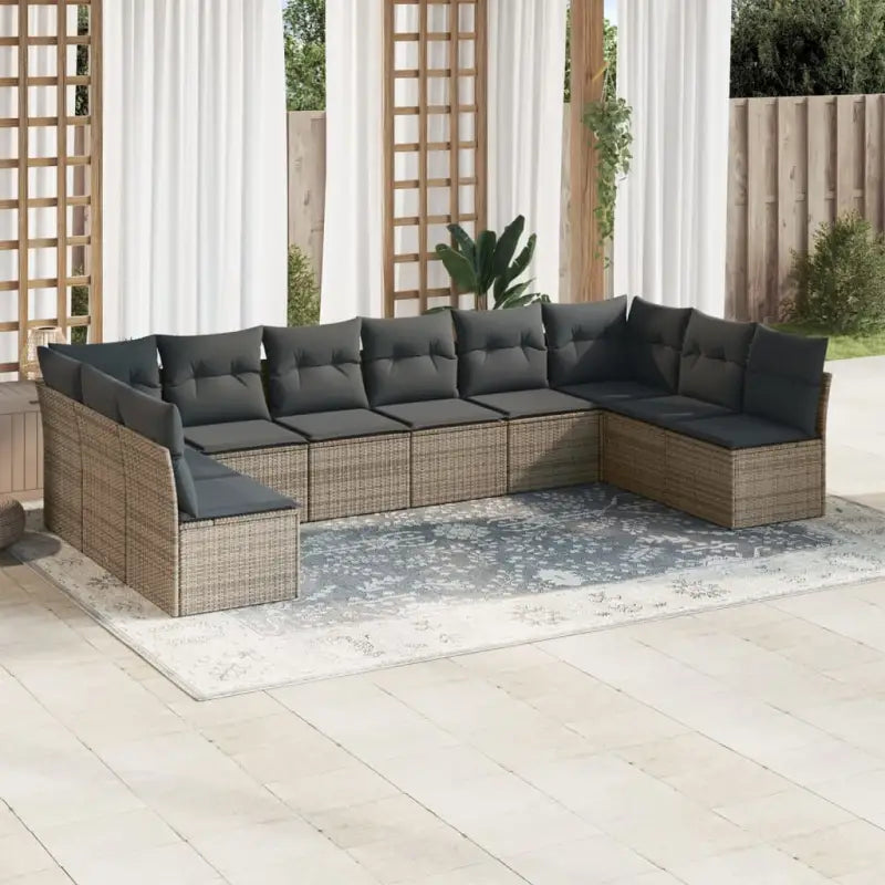 Tuinsets met waterdichte tas en zwart gepoedercoat staal - Grijs / Zonder tafel - Tuinsets