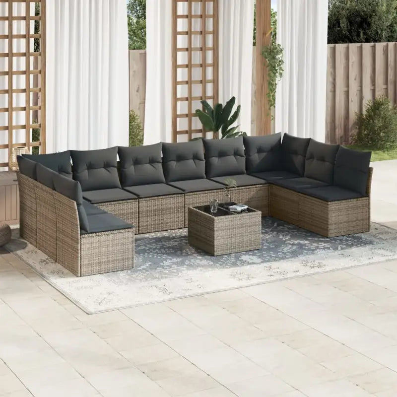 Tuinsets met waterdichte tas en zwart gepoedercoat staal - Grijs / Met tafel - Tuinsets
