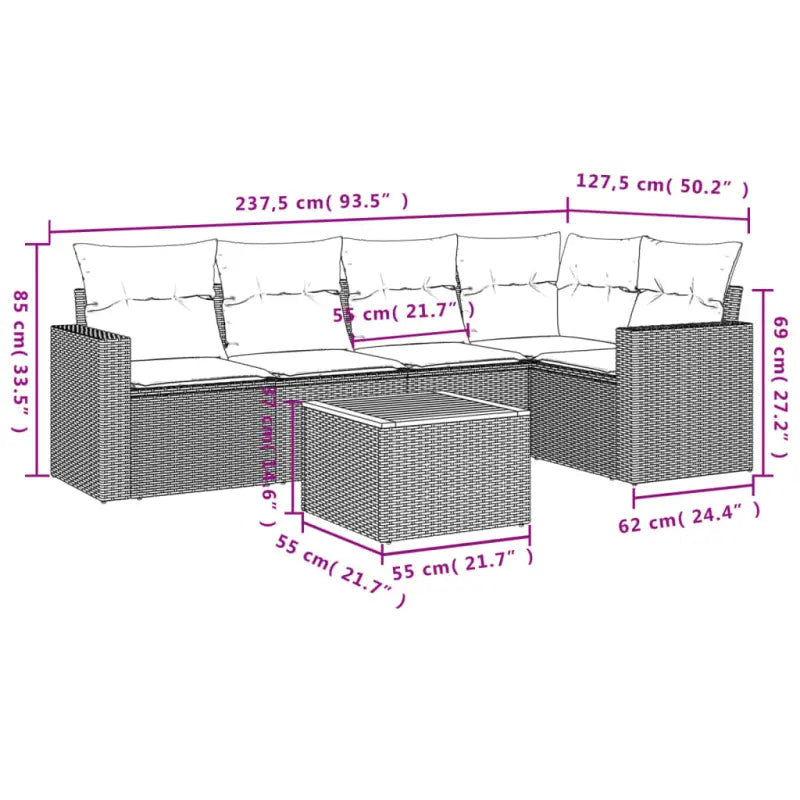 Tuinsets met zwart gepoedercoat staal voor comfortabele buitenruimte - Tuinsets