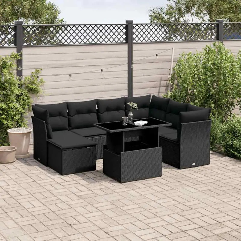 Tuinsets met zwart materiaal en gepoedercoat staal for een stijlvolle buitenruimte - Zwart / Met tafel - Tuinsets