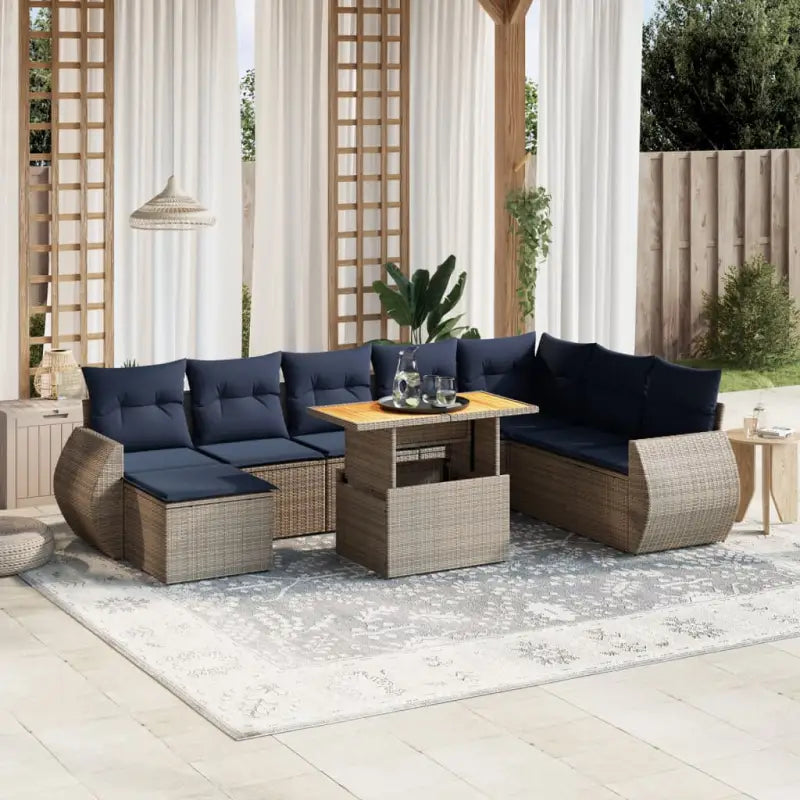 Tuinsets met zwart materiaal en gepoedercoat staal voor buitencomfort - Grijs / zonder opbergruimte - Tuinsets