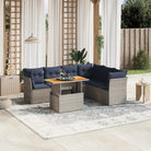 Tuinsets met zwart materiaal en gepoedercoat staal voor buitenplezier - Grijs / 3x midden + 3x hoek + Tafel - Tuinsets