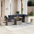 Tuinsets met zwart materiaal en gepoedercoat staal voor buitenplezier - Grijs / Tafel + 3x midden + 3x hoek - Tuinsets