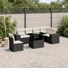 Tuinsets met zwart materiaal en gepoedercoat staal voor buitenruimte - Zwart en crème / Met tafel - Tuinsets