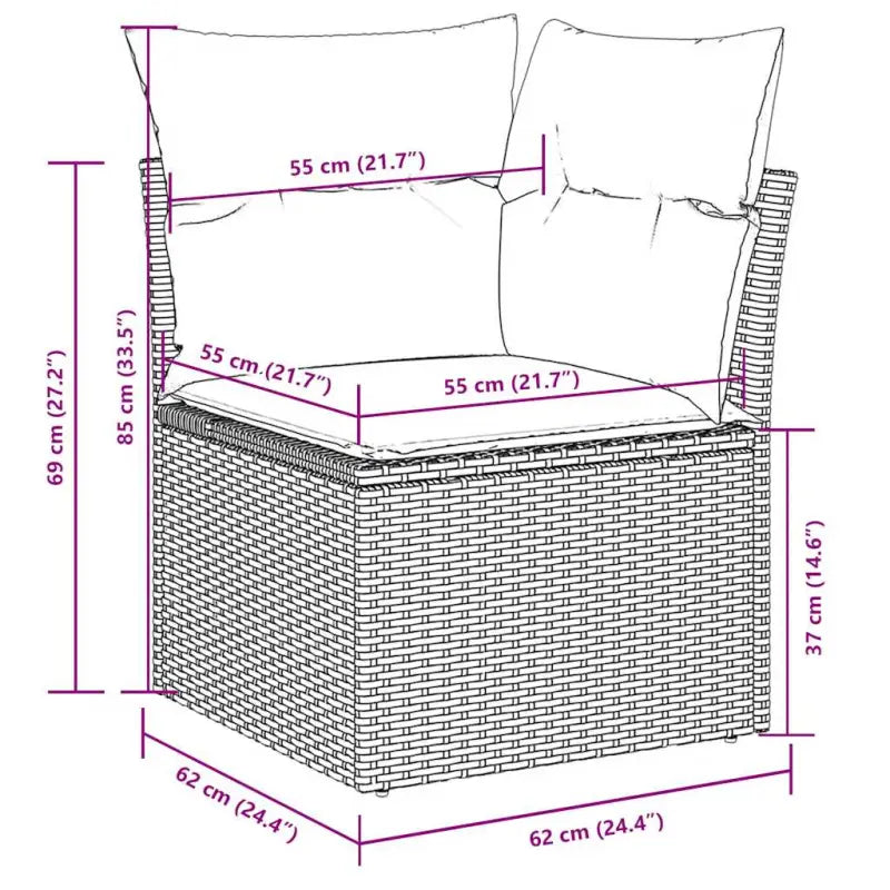 Tuinsets met zwart materiaal en gepoedercoat staal voor buitenruimte - Tuinsets