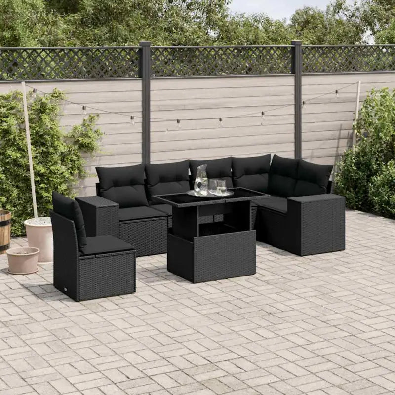 Tuinsets met zwart materiaal en gepoedercoat staal voor buitenruimte - Tuinsets
