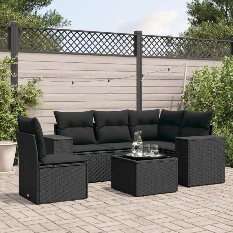 Tuinsets met zwart materiaal en gepoedercoat staal voor comfortabel buiten Gebruik - Zwart / Met tafel - Tuinsets