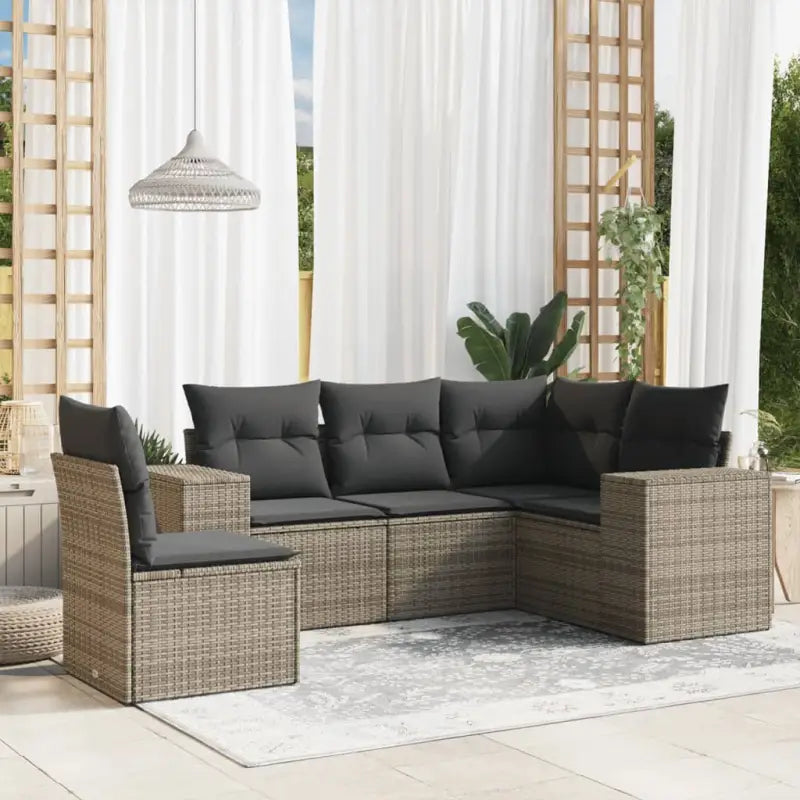 Tuinsets met zwart materiaal en gepoedercoat staal voor comfortabel buiten Gebruik - Grijs / Zonder tafel - Tuinsets