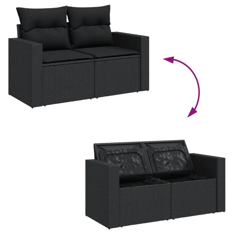 Tuinsets met zwart materiaal en gepoedercoat staal voor comfortabel buiten genieten - Tuinsets