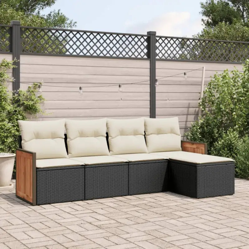 Tuinsets met zwart materiaal en waterdichte zak voor buitenplezier - Zwart en crème / Zonder tafel - Tuinsets