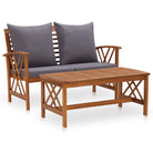 Tuinsets van massief acaciahout met vintage uitstraling - Bruin en grijs - Tuinsets