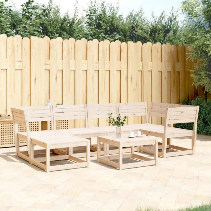 Tuinsets van massief grenenhout met witte materialen voor buitenplezier - Natuurlijk grenenhout / Ja - Tuinsets