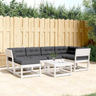 Tuinsets van massief grenenhout met witte materialen voor buitenplezier - Wit / Nee - Tuinsets