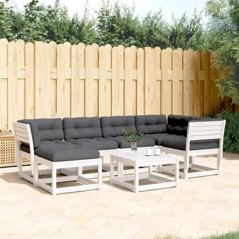 Tuinsets van massief grenenhout met witte materialen voor buitenplezier - Wit / Nee - Tuinsets