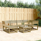 Tuinsets van massief grenenhout met witte materialen voor buitenplezier - Naturel geïmpregneerd / Ja - Tuinsets
