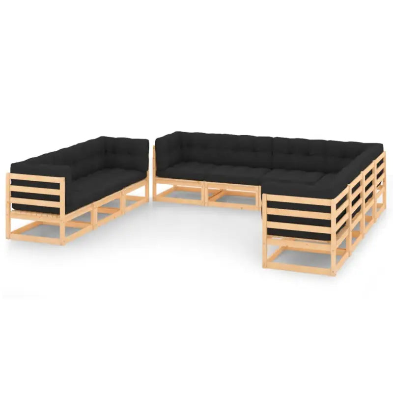 Tuinsets van massief grenenhout voor genieten in de tuin - Naturel en antraciet / Ja - Tuinsets