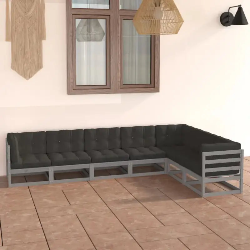 Tuinsets van massief grenenhout voor ontspanning en gezelligheid - Grijs / Ja - Tuinsets