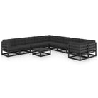 Tuinsets van massief grenenhout voor ontspanning en gezelligheid - Zwart / Ja - Tuinsets