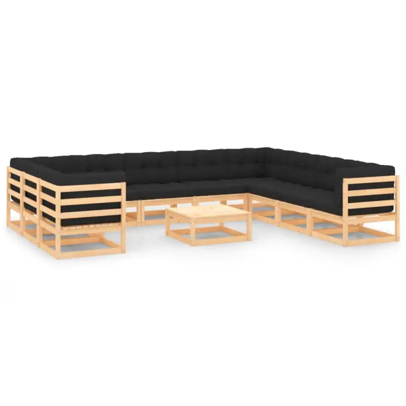 Tuinsets van massief grenenhout voor ontspanning en gezelligheid - Naturel en antraciet / Ja - Tuinsets