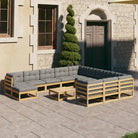 Tuinsets van massief grenenhout voor ontspanning en gezelligheid - Zwart / Ja - Tuinsets