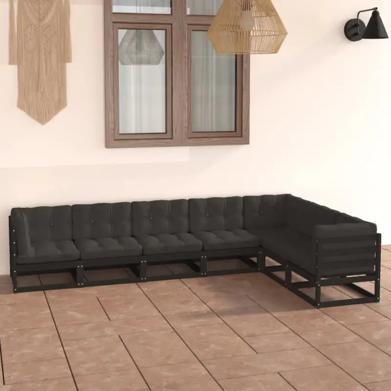 Tuinsets van massief grenenhout voor ontspanning en gezelligheid - Zwart / Ja - Tuinsets