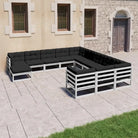 Tuinsets van massief grenenhout voor ontspanning en gezelligheid - Wit / Ja - Tuinsets
