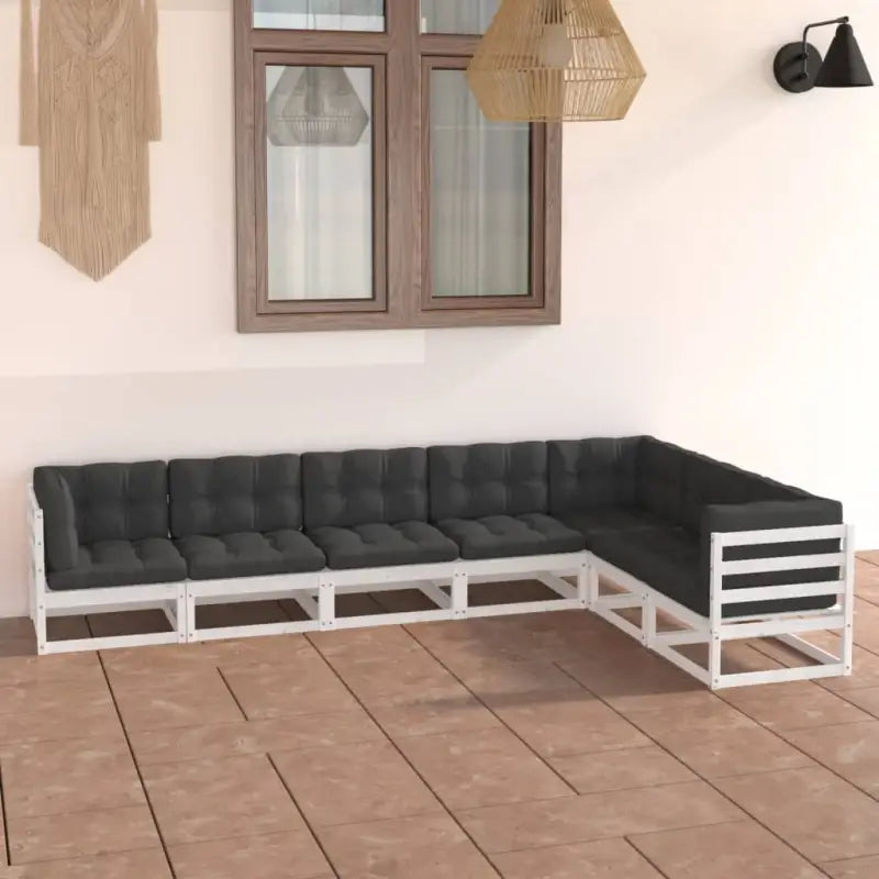 Tuinsets van massief grenenhout voor ontspanning en gezelligheid - Wit / Ja - Tuinsets