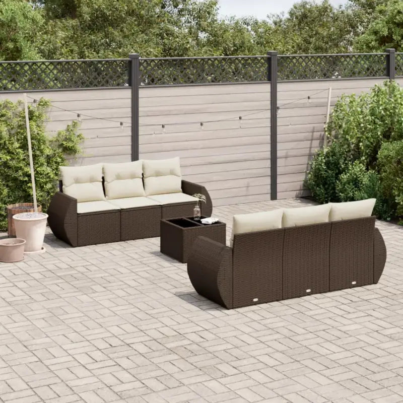 Tuinsets van zwart materiaal met gepoedercoat staal en afmetingen - Bruin en crème - Tuinsets