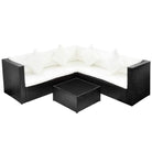 Tuinsset met waterdichte rattan en glazen tafelblad levering bevat - Zwart - Tuinsets