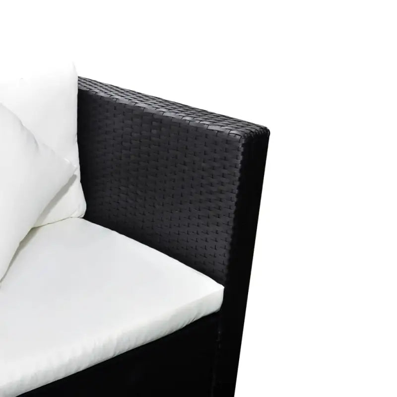Tuinsset met waterdichte rattan en glazen tafelblad levering bevat - Zwart - Tuinsets