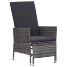 Tuinstoel met ingebouwde voetensteun in stijlvol Poly Rattan - Grijs / 1 - Tuinstoelen