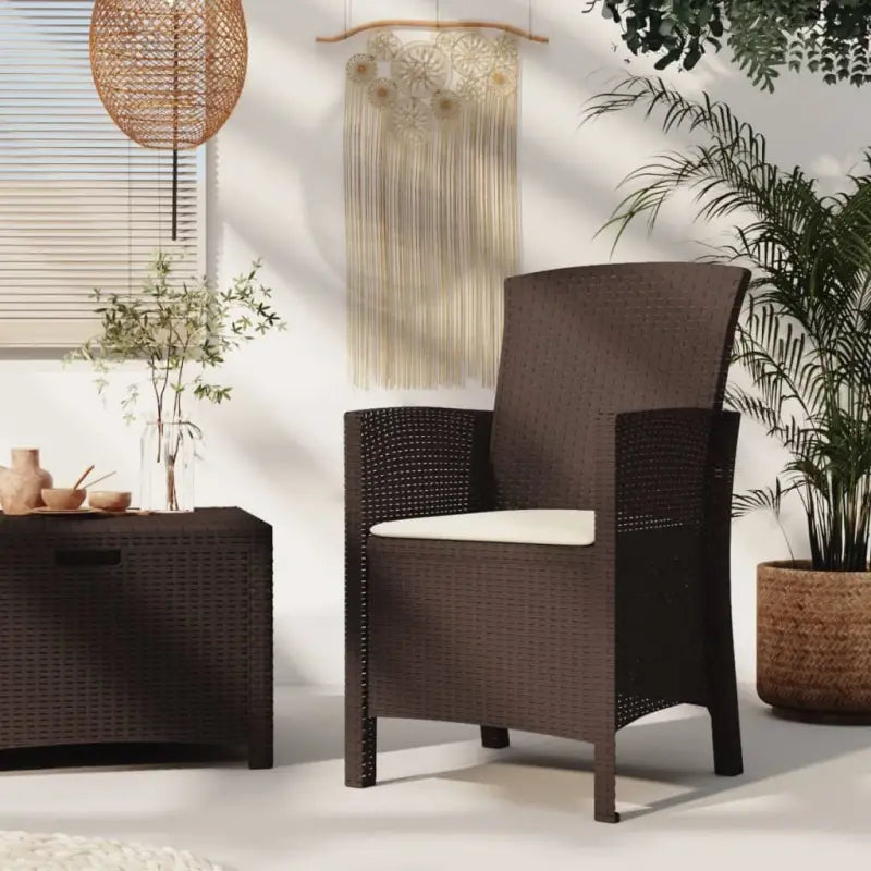 Tuinstoel met kussen in rattan-look voor comfortabel buiten zitten - Tuinstoelen