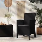 Tuinstoel met kussen in rattan-look voor comfortabel buiten zitten - Grafiet / 1 - Tuinstoelen